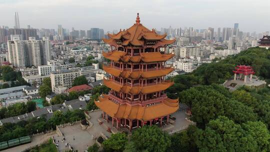 航拍湖北武汉黄鹤楼5A景区