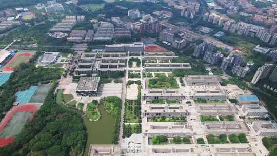 广东工业大学航拍摄影原创大学城校区地标