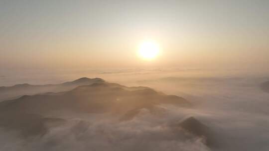 航拍山川山峦云海朝阳日出