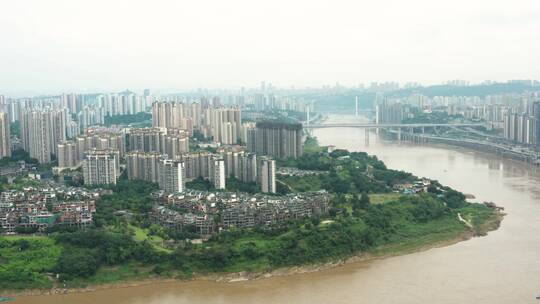 4K重庆城市江景桥梁沙坪坝区航拍素材