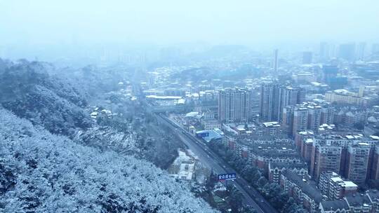 城市雪景