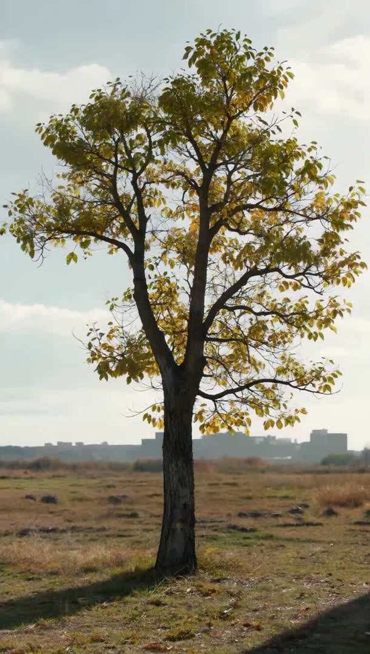 旷野中独立的树木