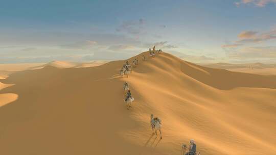 沙漠骆驼丝绸之路视频素材模板下载