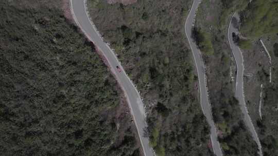 中国西部四川大凉山高原山地盘山公路航拍