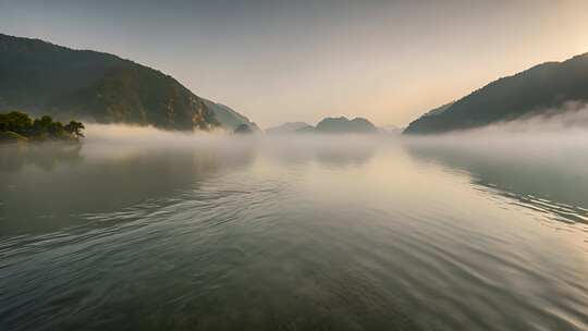 美丽中国湖泊湿地日出夕阳风景