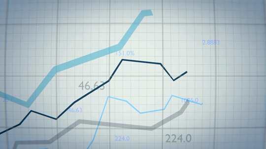 股票统计数据折线箭头上升成长发展_4K