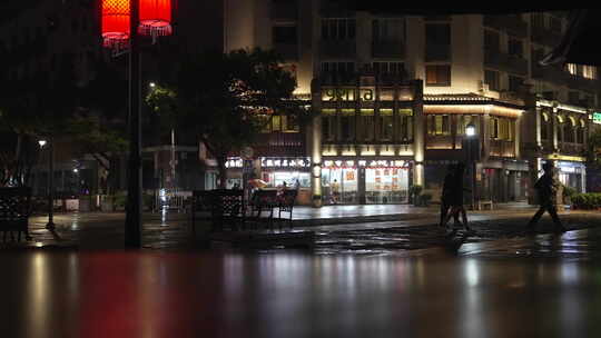温州五马步行街夜景视频素材模板下载