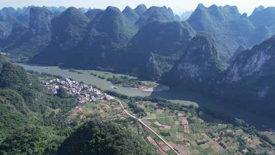 桂林杨堤风景区航拍