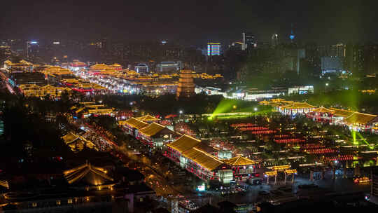 西安大唐不夜城全景延时夜景