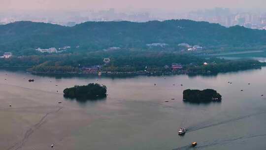 唯美杭州西湖美景大自然风光航拍杭州风景景