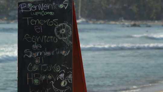 海滩标志在墨西哥海滩视频素材模板下载
