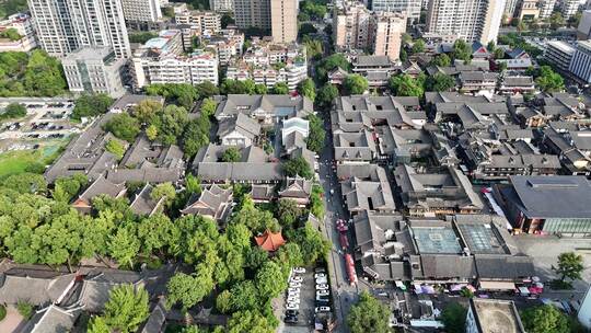 四川成都鼓楼南街门楼文殊院旅游景区航拍