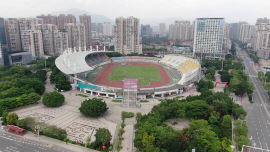 航拍福建莆田体育中心体育馆