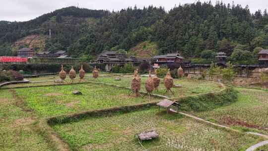 航拍柳州三江程阳八寨景区