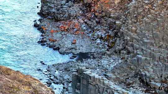 4K航拍冰岛玄武岩峡谷