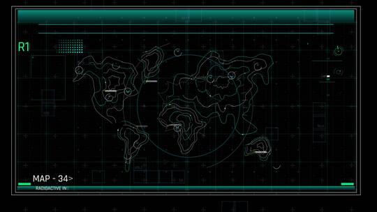科技未来HUD全球分析地图展示合成