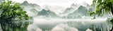 【超宽屏】中国风水墨水彩山水风景画卷高清在线视频素材下载