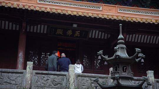 浙江普陀山法雨寺禅院建筑4K视频