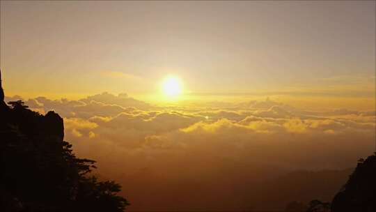 黄山日出 黄山云海 云海日出 早晨