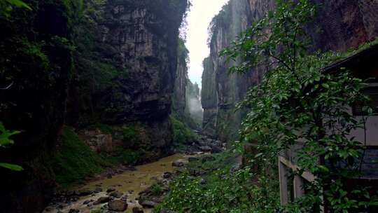 湖北恩施大峡谷云龙地缝景点视频素材模板下载