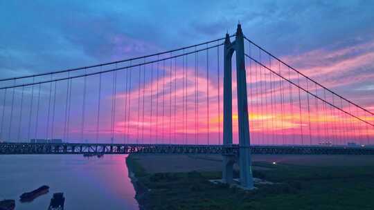 洞庭湖夕阳航拍素材