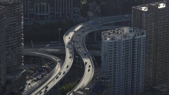 西安沣惠南路城市车流集合航拍西安城市交通视频素材模板下载