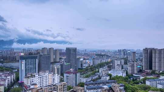 江西省九江市春季雨后城市景观黄昏延时