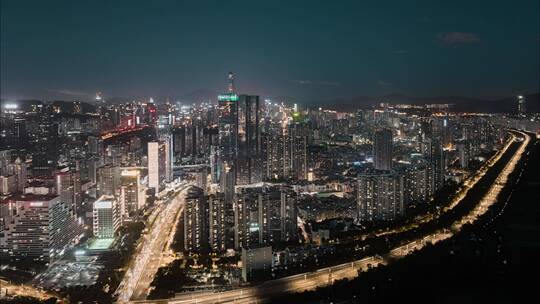 深圳市福田区夜景大范围延时