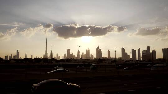 迪拜城市风光延时摄影