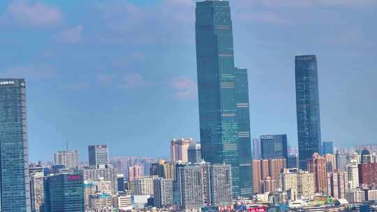 湖南长沙IFS国金中心市区高楼大厦航拍摩
