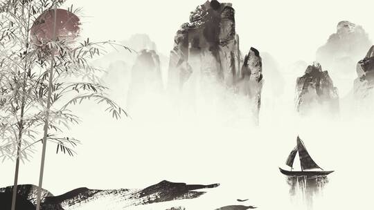 中国风水墨风景视频素材