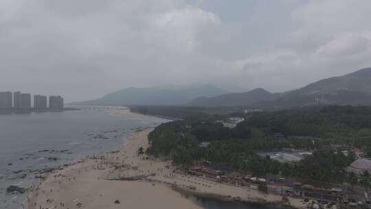 海南万宁市日月湾沙滩航拍视频素材模板下载