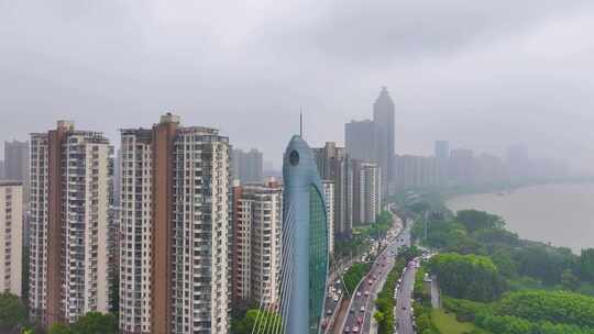 安徽芜湖航拍城市地标风景风光素材