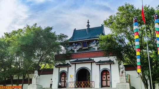 查干湖秒因寺大门延时