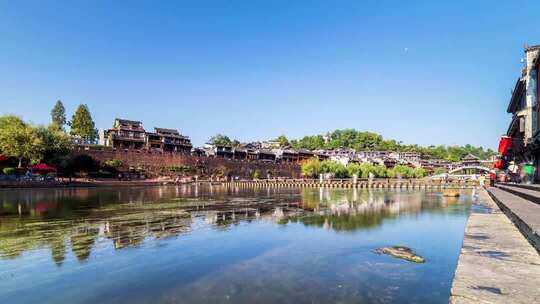 凤凰古城沱江跳岩延时