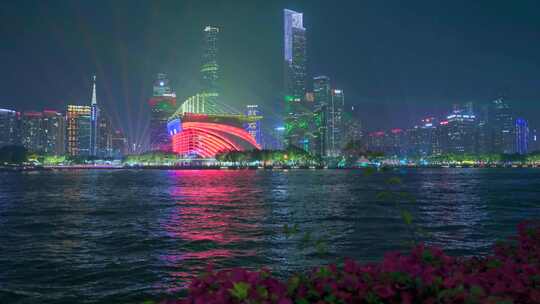 广州国际灯光节珠江新城CBD摩天大楼夜景