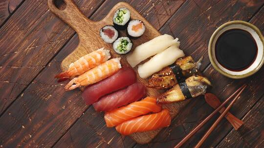 刺身 日料 生鱼片 寿司 日本料理视频素材模板下载