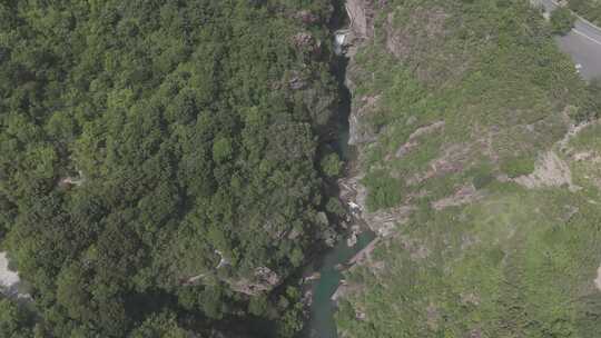 河南焦作云台红石峡瀑布茱萸峰山峰景区航拍