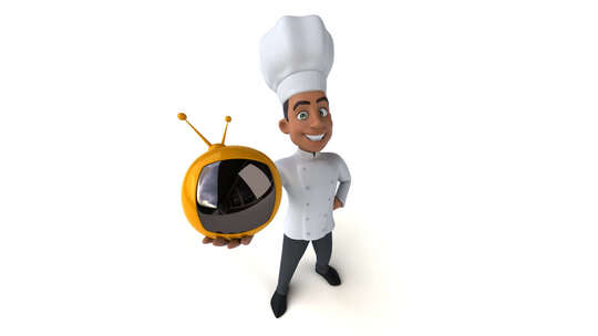有趣的3D卡通厨师