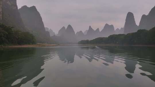 桂林山水喀斯特地貌风光视频素材模板下载
