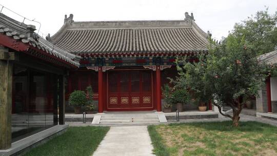 老北京标准四合院石榴建筑文化视频素材模板下载