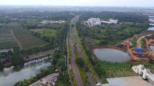 海南师范大学桂林洋新校区校园航拍视频素材