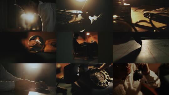 播放唱片机深夜书写思考读信打电话王家卫风高清在线视频素材下载