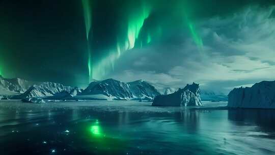 极光视频 南极极光 美丽的极光
