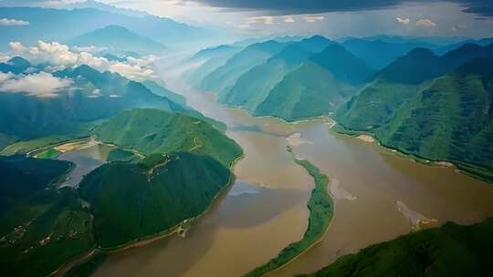 长江河流山川山脉风景