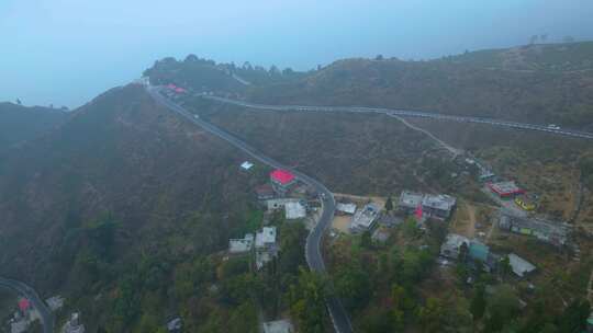 大吉岭景观茶园和巴塔西亚环路大吉岭鸟瞰和