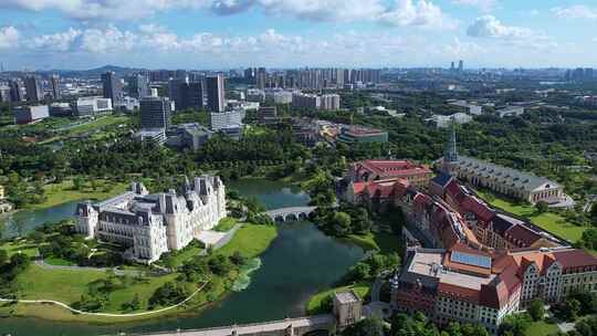 东莞松山湖景区航拍空镜