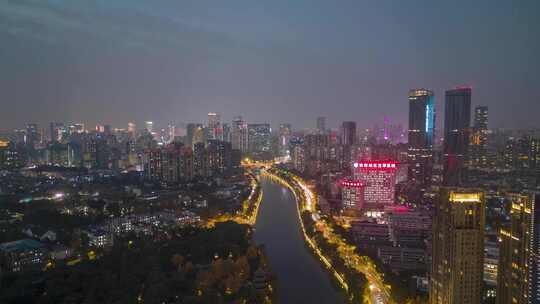 航拍成都夜景延时成都大景成都宣传片