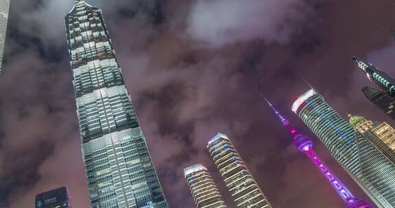 上海陆家嘴地标建筑夜景