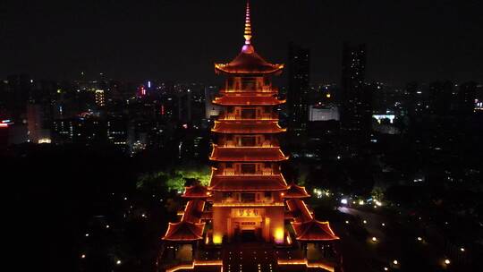 佛山魁星阁夜景灯光航拍